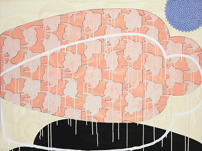 Reclining Ginger Jar with Blue Chrysanthemum