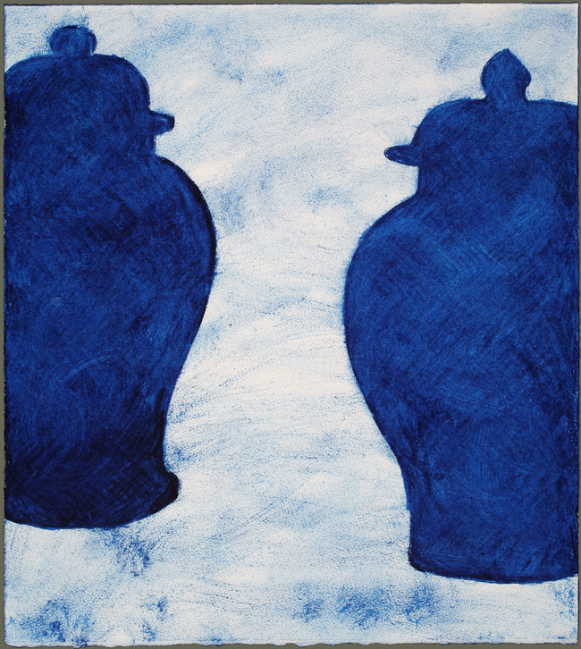 Two Prussian Blue Ginger Jars #1