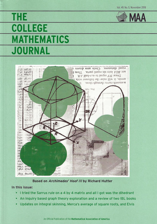 College Mathematics Journal #49-5 cover